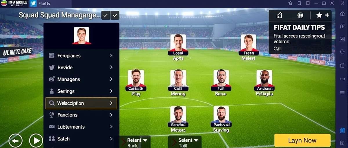 FIFA Mobile squad management screen